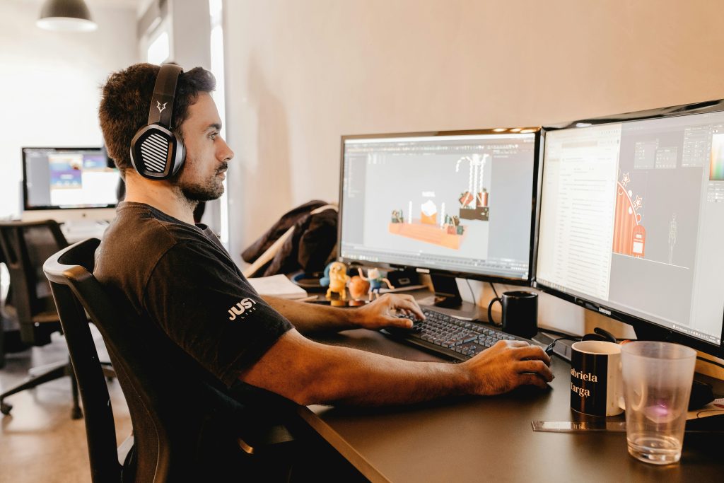 Man Working on Computer